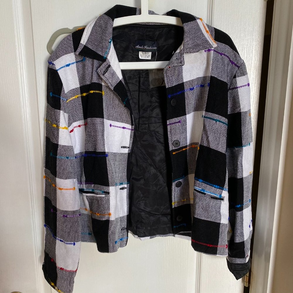 Vintage Striped Checked Jacket Blazer